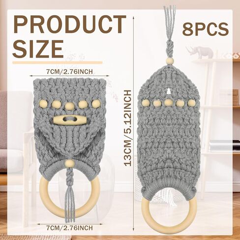 Hoolerry 8 Pcs Crochet Hanging Dish Towel Holder Hanging Kitchen Towels Ring Kitchen Towel Hanger with Hanging Loop Button for House Oven Stove Door, 8 Colors (Elegant Colors) in Saudi Arabia