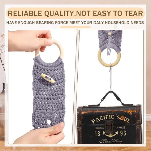 Hoolerry 8 Pcs Crochet Hanging Dish Towel Holder Hanging Kitchen Towels Ring Kitchen Towel Hanger with Hanging Loop Button for House Oven Stove Door, 8 Colors (Elegant Colors) in Saudi Arabia