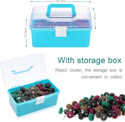 عجلة تلميع 100 قطعة من Faankiton 80/150/240/320/600 حبيبة، مجموعة عجلات تلميع كاشطة 25 مم مع ملحقات تلميع ساق 3 مم للأدوات الدوارة للزجاج المعدني وتلميع الخشب والصنفرة in Kuwait