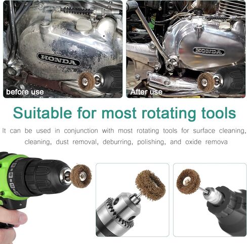 عجلة تلميع 100 قطعة من Faankiton 80/150/240/320/600 حبيبة، مجموعة عجلات تلميع كاشطة 25 مم مع ملحقات تلميع ساق 3 مم للأدوات الدوارة للزجاج المعدني وتلميع الخشب والصنفرة in Kuwait
