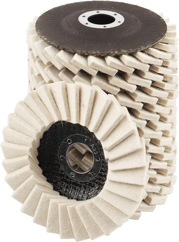 Alffun 3 Pack Felt Flap Disc Abrasives 4-1/2" x 7/8" Arbor, Wool Felt Disc Polishing Buffing Wheel for Buffing Metal, Plastic, Rough Surface to a Mirror Finish in Saudi Arabia