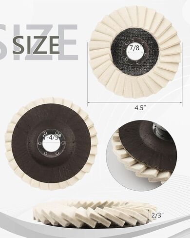Alffun 3 Pack Felt Flap Disc Abrasives 4-1/2" x 7/8" Arbor, Wool Felt Disc Polishing Buffing Wheel for Buffing Metal, Plastic, Rough Surface to a Mirror Finish in Saudi Arabia