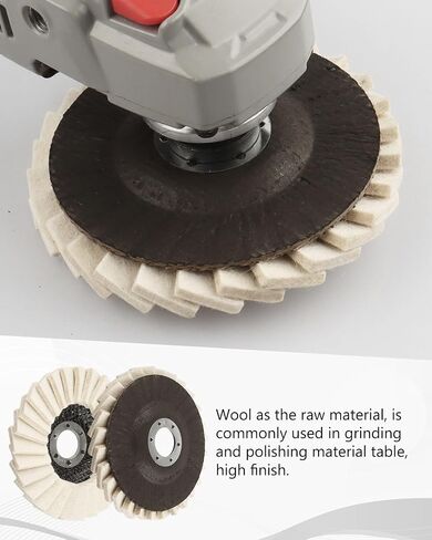 Alffun 3 Pack Felt Flap Disc Abrasives 4-1/2" x 7/8" Arbor, Wool Felt Disc Polishing Buffing Wheel for Buffing Metal, Plastic, Rough Surface to a Mirror Finish in Saudi Arabia
