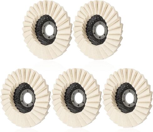 Alffun 3 Pack Felt Flap Disc Abrasives 4-1/2" x 7/8" Arbor, Wool Felt Disc Polishing Buffing Wheel for Buffing Metal, Plastic, Rough Surface to a Mirror Finish in Saudi Arabia