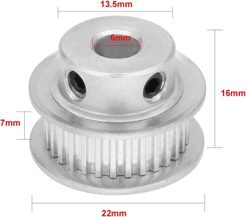uxcell Aluminum 30 Teeth 6mm Bore 2.032mm Pitch Timing Belt Pulley for 6mm Belt in Saudi Arabia