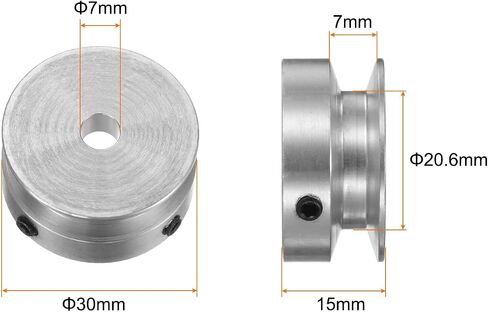 HARFINGTON Single Groove Pulley 4mm Fixed Bore 16mm Outer Diameter Aluminum Alloy with Hex Wrench for Drilling Machine 4mm PU Round Belt in Saudi Arabia