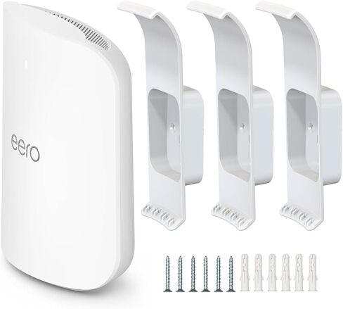 Wall Mount Holder Compatible with eero Max 7 (3 Pack) | Sturdy ABS Construction, Hidden Router Cable, Space Saving, Screw-Mounted, Clean Wall Setup, Stand Bracket for eero Max 7 in Kuwait