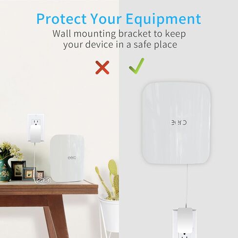 Wall Mount Holder Compatible with eero Max 7 (3 Pack) | Sturdy ABS Construction, Hidden Router Cable, Space Saving, Screw-Mounted, Clean Wall Setup, Stand Bracket for eero Max 7 in Kuwait