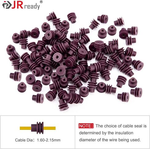 JRready ST6322 Weatherpack Connector Wire Seals 12015193/15324981 100 Pack, Cable Diameter 4.30-3.45mm Gauge 12-10AWG (Compatible with Metripack 280 Series) in Saudi Arabia