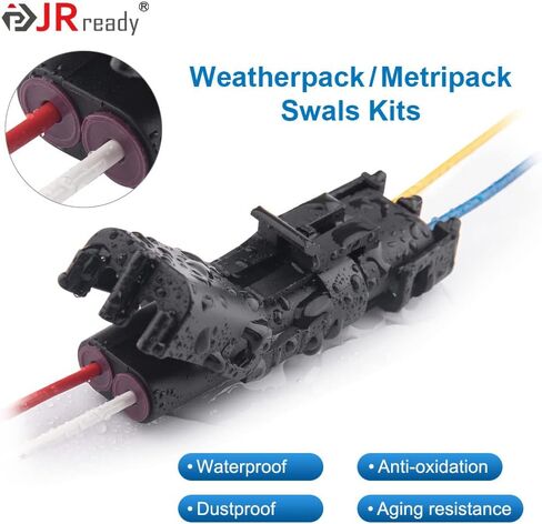 JRready ST6322 Weatherpack Connector Wire Seals 12015193/15324981 100 Pack, Cable Diameter 4.30-3.45mm Gauge 12-10AWG (Compatible with Metripack 280 Series) in Saudi Arabia