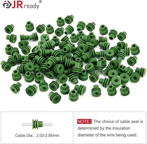 JRready ST6322 Weatherpack Connector Wire Seals 12015193/15324981 100 Pack, Cable Diameter 4.30-3.45mm Gauge 12-10AWG (Compatible with Metripack 280 Series) in Saudi Arabia
