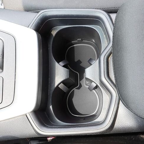 Auovo 3D Cup Holder Inserts Coaster Compatible with Toyota RAV4 Accessories 2024 2023 2022 2021 2020 2019 Silicone Cup Mat Pad Interior Decoration (Black Trim, 2-pcs kit) in Saudi Arabia