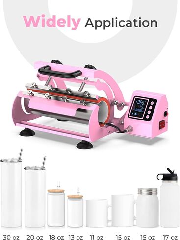 آلة الضغط الحراري لأكواب 20 و30 أونصة، مكبس بهلوان يناسب أكواب 16 أونصة 20 أونصة 30 أونصة، ضغط حراري على الأكواب، تصعيد DIY للأكواب النحيفة (أزرق) in Kuwait