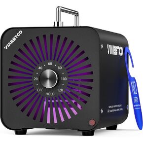 VIARRTCO 15000mg/h Ozone Machine Generator Air Odor Removal Ionizer Up to 3000+ Square Feet for Home, Car, Basement, Garage, Smoke, Pet Room - Metallic Black in Saudi Arabia
