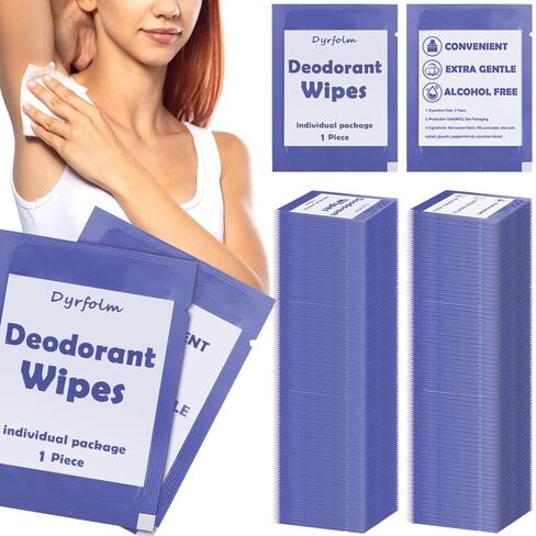 200 Pcs Underarm Deodorant Wipes,Travel Deodorant Wipes,Individually Wrapped Antiperspirant Wipes,Sweat Body Wipes for Women Men Adults Sports Travel Essentials (Green) in Saudi Arabia