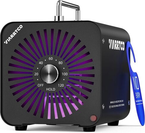 VIARRTCO 15000mg/h Ozone Machine Generator Air Odor Removal Ionizer Up to 3000+ Square Feet for Home, Car, Basement, Garage, Smoke, Pet Room - Metallic Black in Saudi Arabia