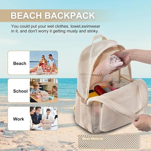 Orbaen Heavy Duty Mesh Backpack Beach Backpack,Perspective College Backpack See Through Backpack with Padded Shoulder Strap, Suitable for Swimming Diving Outdoor Sports in Saudi Arabia