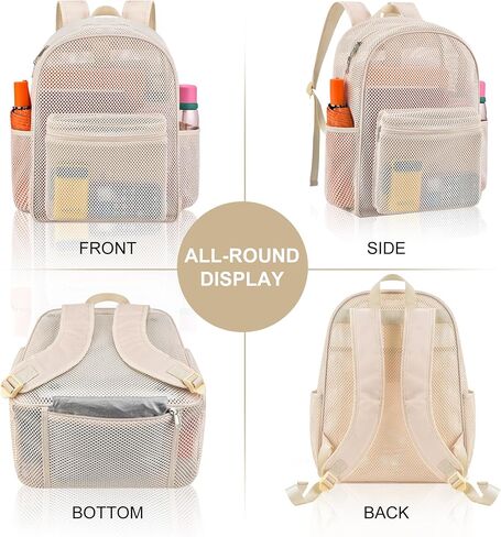 Orbaen Heavy Duty Mesh Backpack Beach Backpack,Perspective College Backpack See Through Backpack with Padded Shoulder Strap, Suitable for Swimming Diving Outdoor Sports in Saudi Arabia