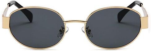 Trendy Retro Oval Sunglasses for Women Men Small Metal Frame Sun Glasses Ladies Shades BS1200 in Kuwait