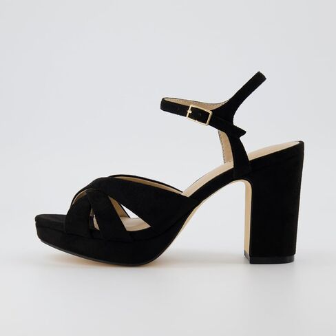 CUSHIONAIRE Women's Mood platform dress sandal +Memory Foam and Wide Widths Available, Nude Microsuede 11 W in Saudi Arabia