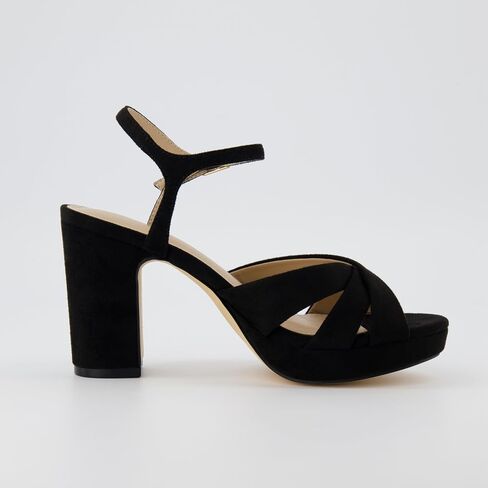 CUSHIONAIRE Women's Mood platform dress sandal +Memory Foam and Wide Widths Available, Nude Microsuede 11 W in Saudi Arabia