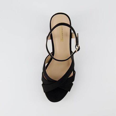 CUSHIONAIRE Women's Mood platform dress sandal +Memory Foam and Wide Widths Available, Nude Microsuede 11 W in Saudi Arabia