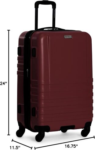 Ben Sherman Hereford Spinner Travel Upright Luggage, Mustard, 24-Inch Checked in Kuwait