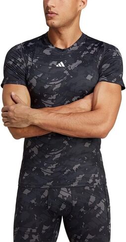 adidas Men's Techfit T-Shirt, Black/Print, Medium in Saudi Arabia
