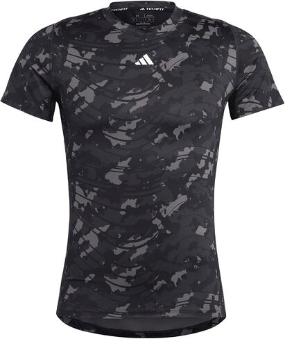 adidas Men's Techfit T-Shirt, Black/Print, Medium in Saudi Arabia
