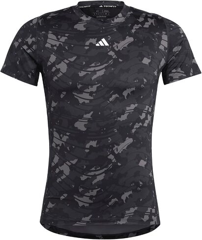 adidas Men's Techfit T-Shirt, Black/Print, Medium in Saudi Arabia