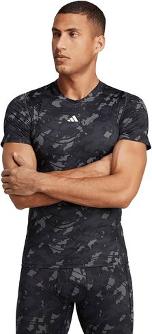 adidas Men's Techfit T-Shirt, Black/Print, Medium in Saudi Arabia