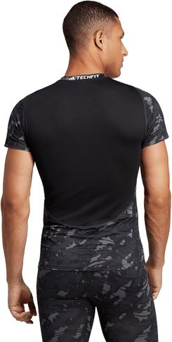 adidas Men's Techfit T-Shirt, Black/Print, Medium in Saudi Arabia
