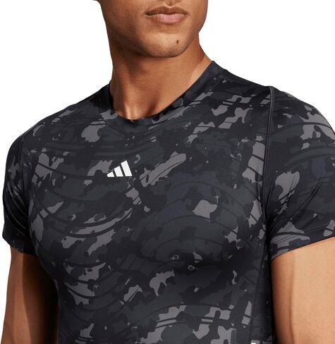 adidas Men's Techfit T-Shirt, Black/Print, Medium in Saudi Arabia