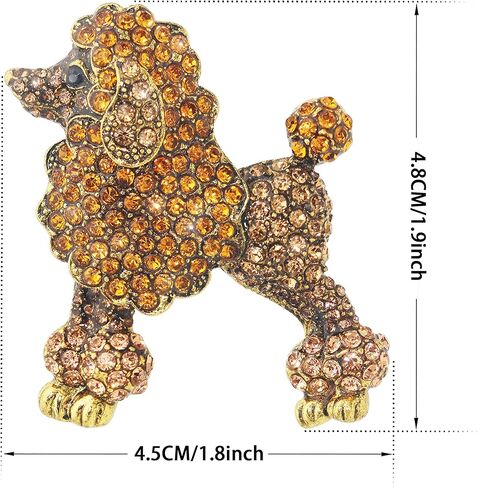 Fashion Cute Poodle Dog Brooch for Women Colorful Full Crystals Rhinestones Animal Pet Corsage Lapel Pin Birthday Gift Party in Saudi Arabia