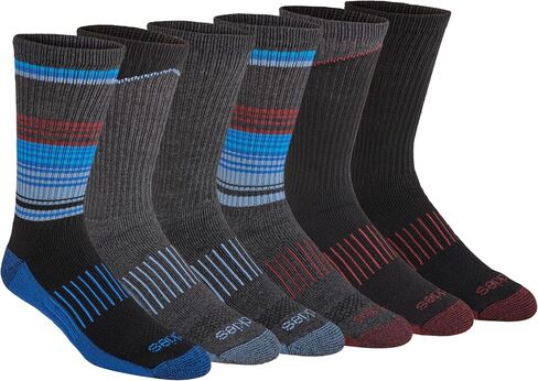 Dickies Men's Dri-Tech Legacy Moisture Control Crew Socks Multipack, Heathered Colors (6 Pairs), Large in Saudi Arabia