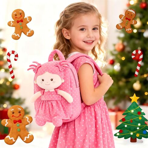 Toddler Kids Backpack with Soft Baby Dolls in Plaid Dress 9.5" in Kuwait