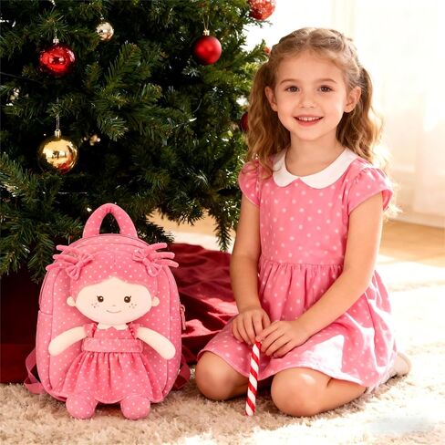 Toddler Kids Backpack with Soft Baby Dolls in Plaid Dress 9.5" in Kuwait