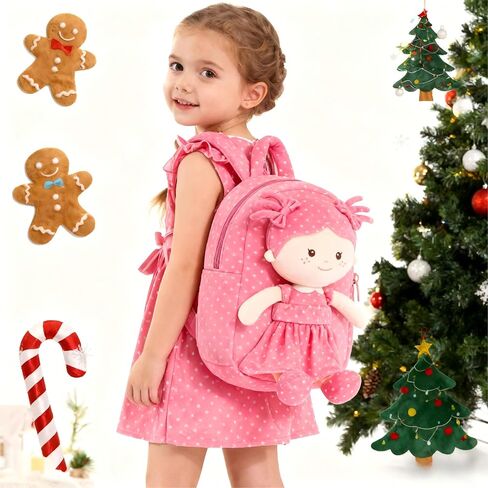 Toddler Kids Backpack with Soft Baby Dolls in Plaid Dress 9.5" in Kuwait