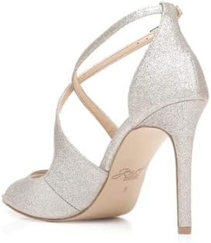 Jewel Badgley Mischka Jonna Glitter Peep Toe Pumps in Saudi Arabia