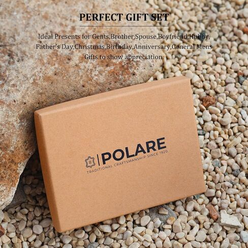 POLARE ORIGINAL Men's RFID Blocking Vintage Italian Genuine Leather Slim Bifold Wallet Handmade in Kuwait