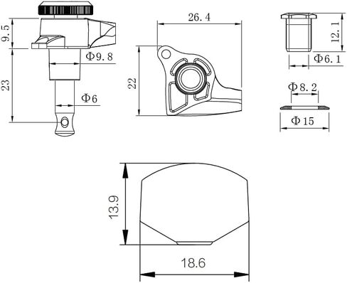جيكر موالف قفل جيتار بلون راست، مفتاح ضبط، راس الة (6 لليد اليمنى)، نسبة 1:18 نمط عتيق 6 في خط، متوافق مع الغيتار الكهربائي اس تي ستارت in Kuwait