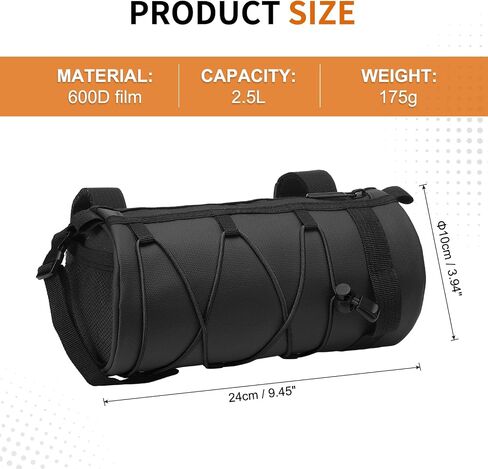 Bike Handlebar Bag, 2.5L Front Bicycle Storage Convertible Waterproof w/Shoulder Strap for Road Mountain Bikes Cycling, Green in Saudi Arabia