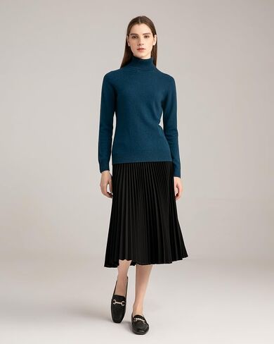 State Fusio Ribbed Turtleneck Sweater Merino Wool Long Sleeve High Neck Pullover for Women… in Saudi Arabia