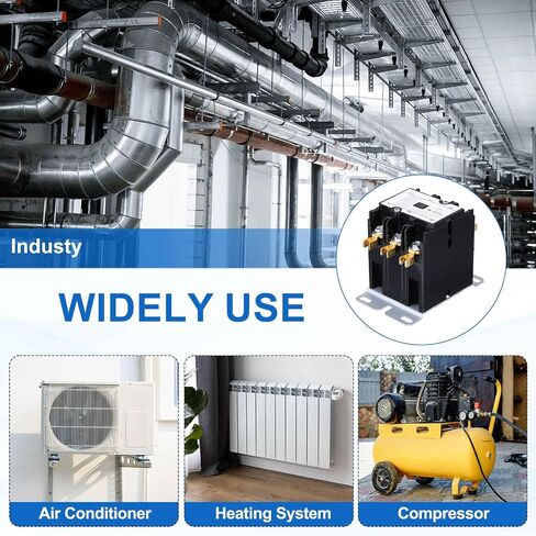 DMIOTECH HVAC Touchor ، 3 عمود FLA 50 أمبير 120 فولت لفائف مكيف مكيف موصل محرك مكثف محرك AC محدد الغرض ، UL مدرج in Saudi Arabia