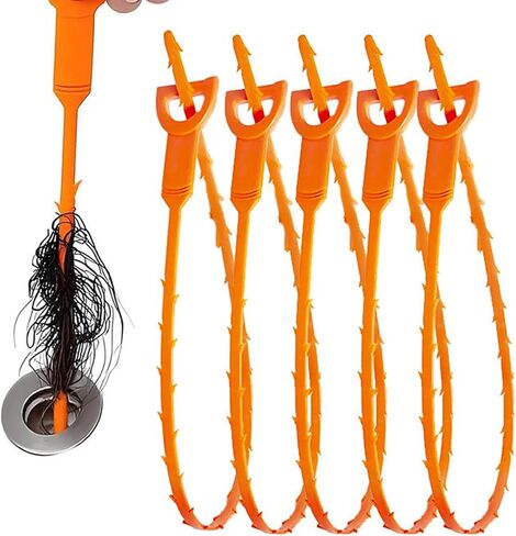 Drain Snake Hair Drain Clog Remover Tool, 25-Inch Flexible Pipe and Tub Cleaner Brush with Grip Handle, Hair Catcher for Bathroom, Kitchen, Bathtub, 10 Pack in Saudi Arabia