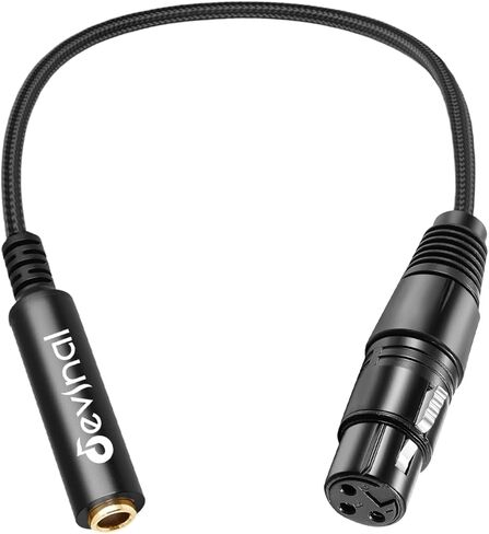 Devinal XLR إلى 1/4 "محول أنثى ، 3 دبوس إلى 6.35 مم الحبل صوت المقبس ، بناء المعادن ، 5 أقدام/1.5M in Saudi Arabia