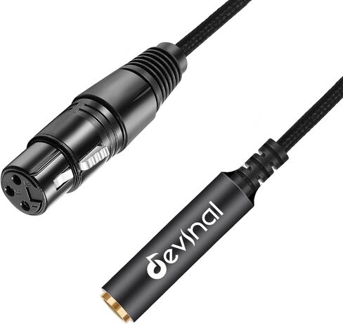 Devinal XLR إلى 1/4 "محول أنثى ، 3 دبوس إلى 6.35 مم الحبل صوت المقبس ، بناء المعادن ، 5 أقدام/1.5M in Saudi Arabia