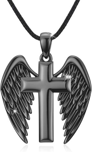 OHAYOO أجنحة الملاك قلادة السيف قلادة قلادة للنساء المقدسة الجارديان الملاك قلادة أجنحة الذكرى مجوهرات هدايا للفتيات أمي ابنة زوجة in Kuwait