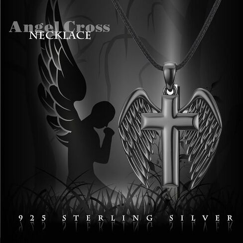 OHAYOO أجنحة الملاك قلادة السيف قلادة قلادة للنساء المقدسة الجارديان الملاك قلادة أجنحة الذكرى مجوهرات هدايا للفتيات أمي ابنة زوجة in Kuwait