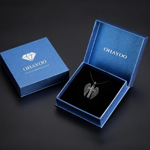 OHAYOO أجنحة الملاك قلادة السيف قلادة قلادة للنساء المقدسة الجارديان الملاك قلادة أجنحة الذكرى مجوهرات هدايا للفتيات أمي ابنة زوجة in Kuwait